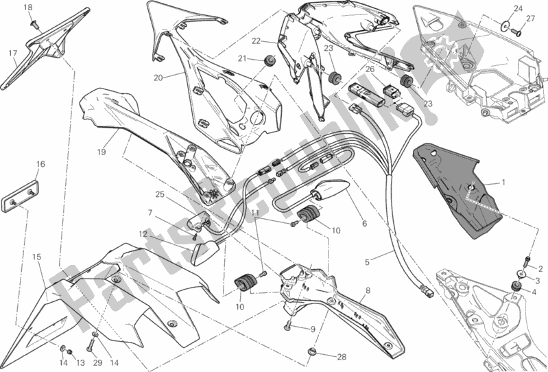 Alle onderdelen voor de Kentekenplaathouder - Achterlicht - (aus) van de Ducati Superbike 1199 Panigale S ABS 2013